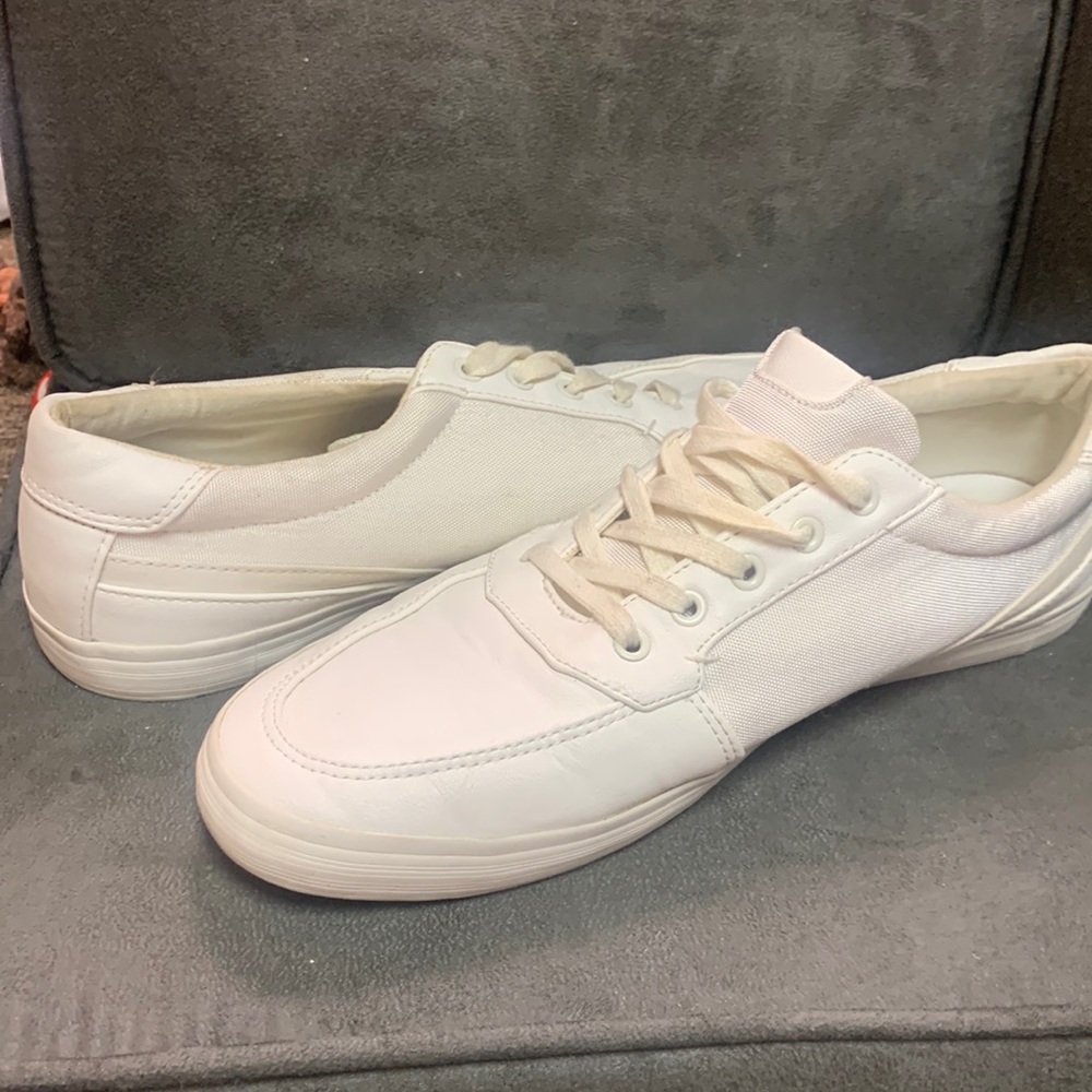 Call it spring brand canvas slip on white laced good as new sneakers